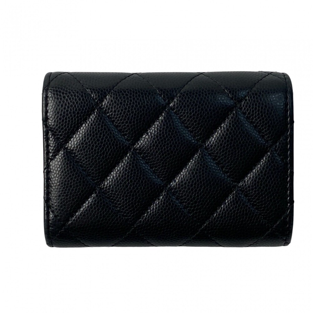 CHANEL Authentic Black Caviar Leather Logo Wallet - Picture 2 of 16